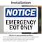 Signmission Exit Sign, Vinyl Decal, 10 in W, 7 in H, Emergency Exit Only OS-2PACK-NS-D-710-L-11825 - alternate 5